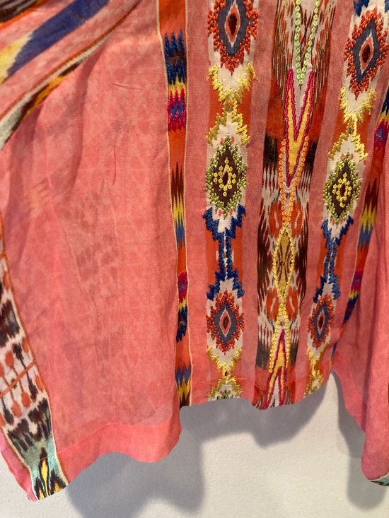 Anthropologie Tanvi Kedia Boho Batwing Sleeves Printed Women's Top - Picture 5 of 8